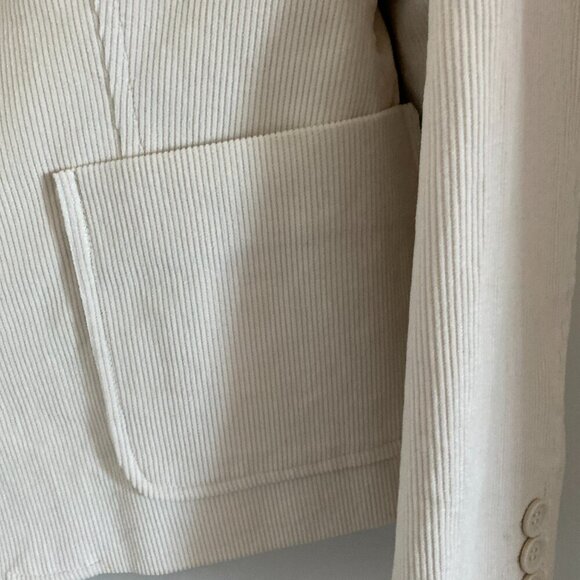 3-Button Women's Corduroy Tailored Blazer Jacket Birch Cream Excellent Quality - Picture 6 of 8